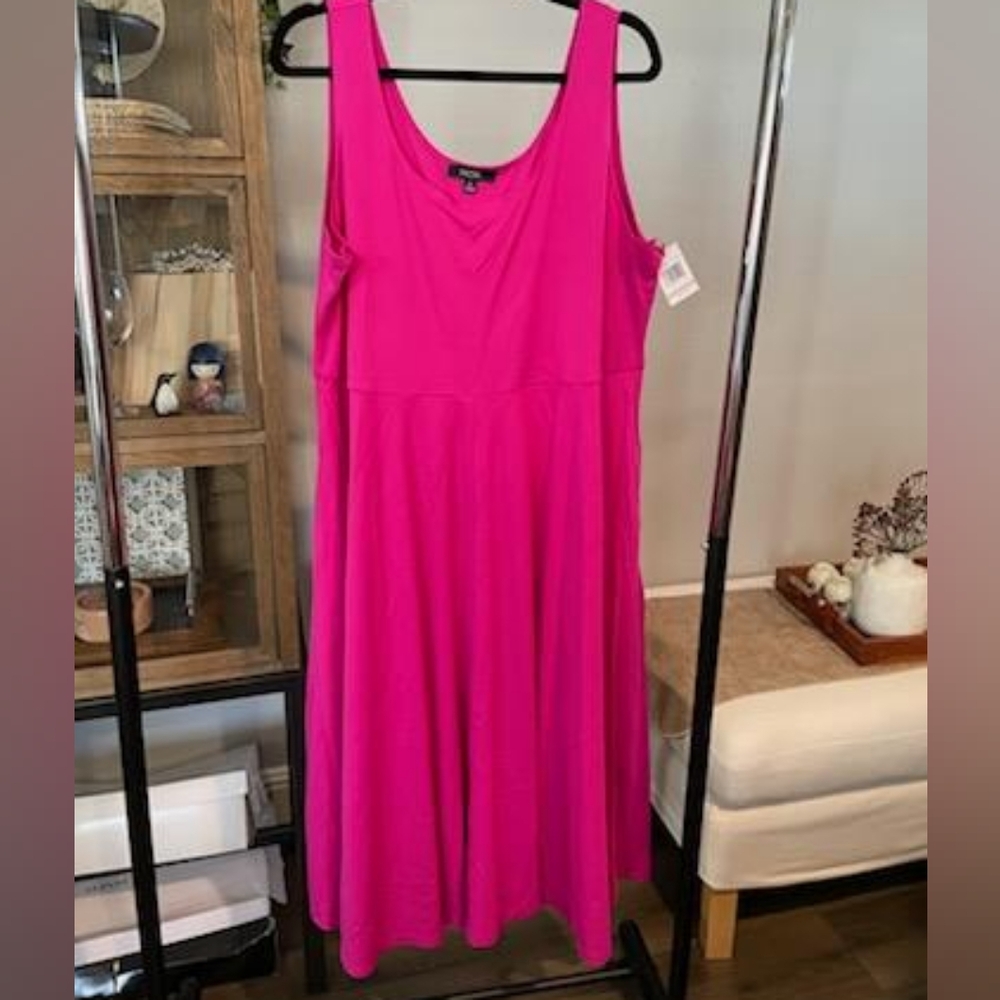 NWT MSK | $79 Scoop Neck Stretch Midi Dress - Picture 4 of 4